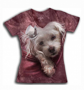 Футболка Krasar Cобачка белая варенка женская