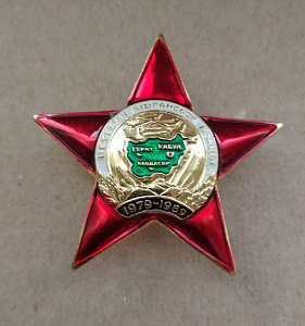 Знак Ветеран Афганской войны 1979-1989 Звезда карта Афганистана