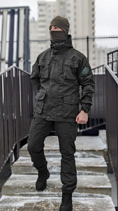 Горка 8 (-5) с отстёгивающейся флисовой подстёжкой Black