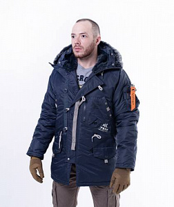 Куртка зимняя мужская Apolloget SAPPORO STEEL BLUE