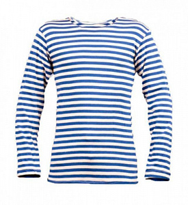 Тельняшка с длинным рукавом тонкая хлопок синяя