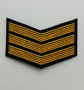 Шеврон 3 период службы на черном сукне вышитые шелком