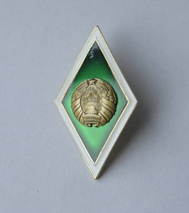 Значок о высшем образовании зеленый