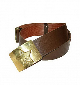 Ремень солдатский из искусственной кожи с латунной пряжкой СССР