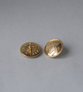 Пуговица 22 мм СССР металлическая золотистого цвета