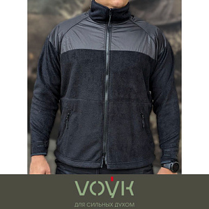 Куртка тактическая флисовая VOЎK Black