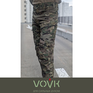 Брюки VOЎK ЗАСЛОН Rip-Stop НА ФЛИСЕ Multicam
