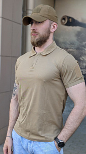Поло тактическое с коротким рукавом Coyote