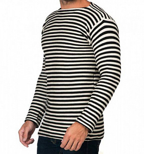 Тельняшка зимняя п/ш "водолаз" оригинал чёрная полоска