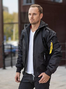 Куртка летная M65 Casual с капюшоном MA-1-HOOD Black